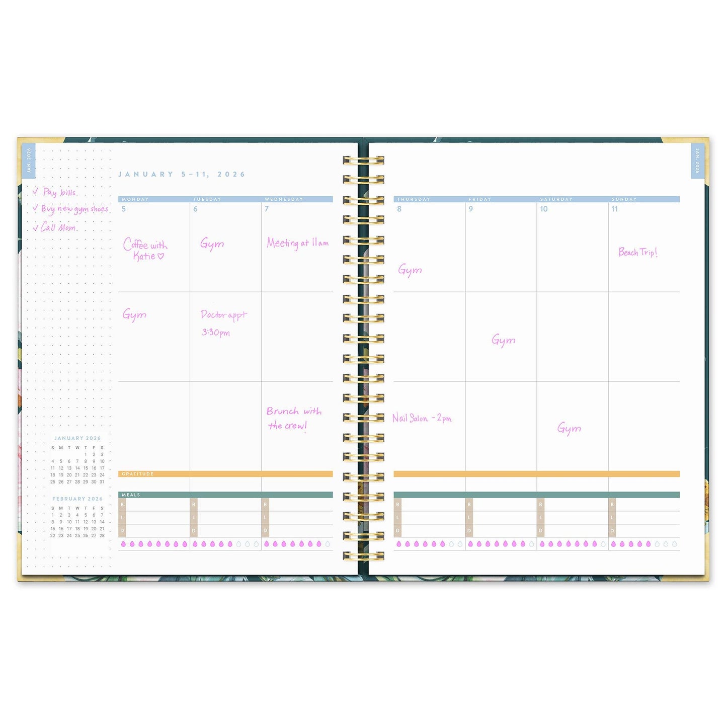 2026 Bella Flora Extra-Large Spiral Planner
