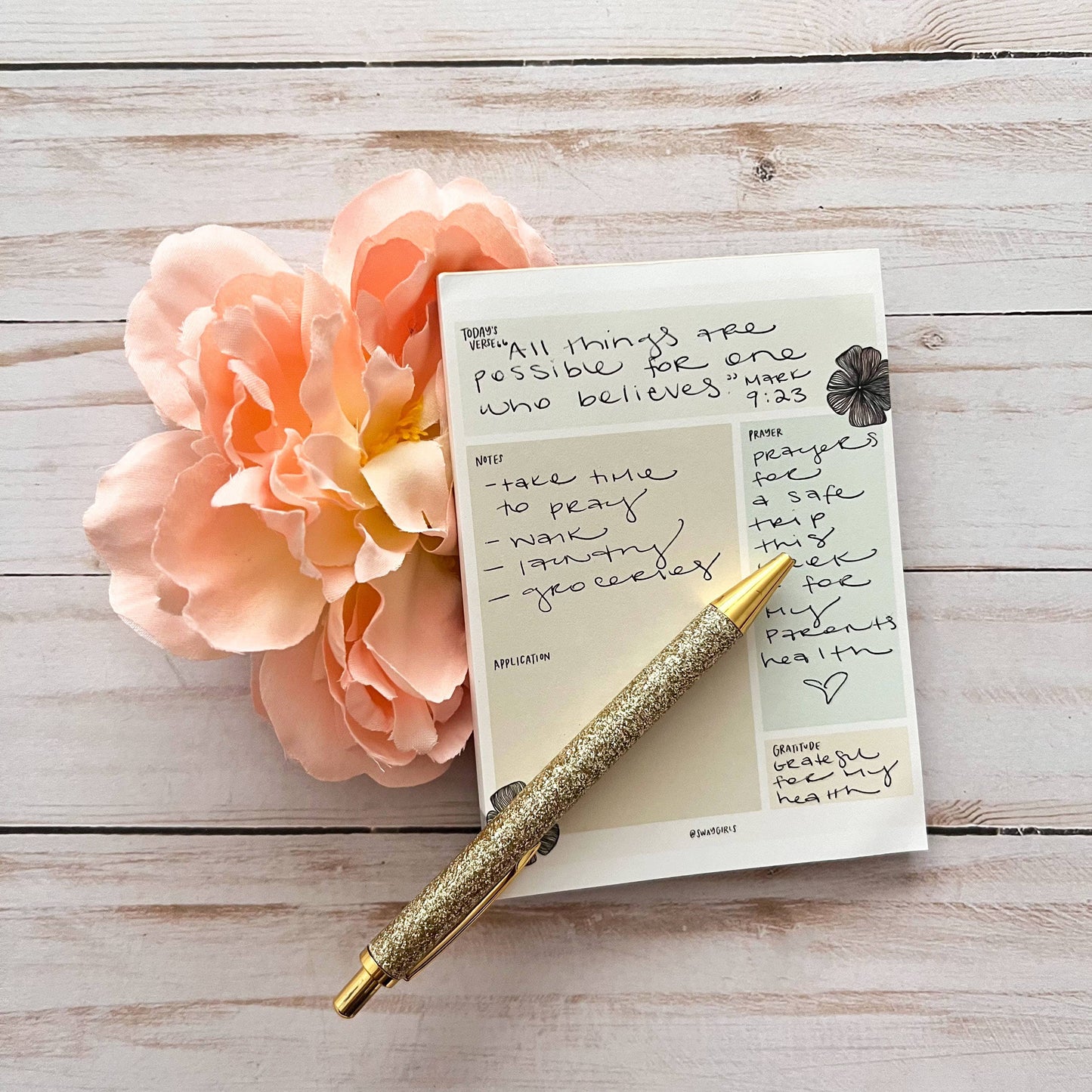 Bible study notepad | Bible journaling worksheet